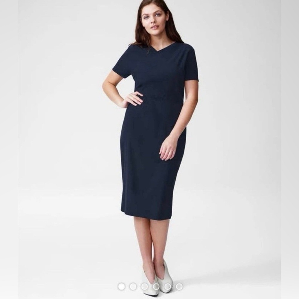 NWT Universal‎ Standard Mary Faux Wrap Dress Navy Size L (22-24) Modest Casuak